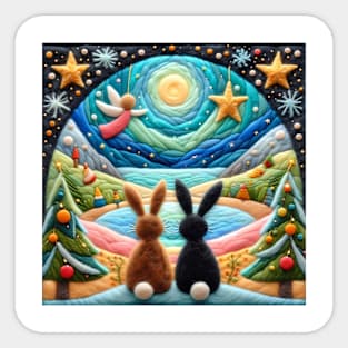 Christmas Bunnies Sticker